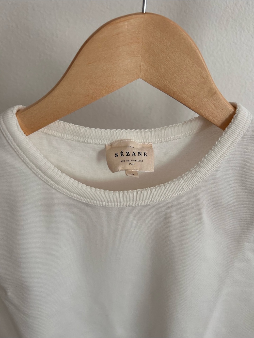 Sezane Nolan Crew Neck T-Shirt - White - Picture 2 of 6
